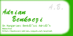 adrian benkoczi business card